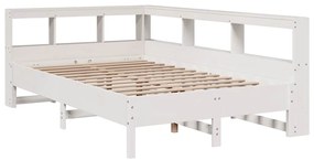 vidaXL Κρεβάτι Βιβλιοθήκη Χωρίς Στρώμα 120x190 εκ Μασίφ Ξύλο Πεύκου