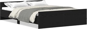 vidaXL Πλαίσιο κρεβατιού χωρίς στρώμα Μαύρη βελανιδιά 140x200 εκ.