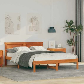vidaXL Σκελετός Κρεβατιού Καφέ κεριού 120 x 190 cm Μασίφ ξύλο πεύκου