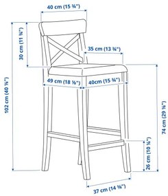 INGOLF σκαμπό μπαρ με πλάτη 902.485.15