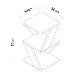 Βοηθητικό Τραπέζι Δρυς Ζαφείρι ALBENI 30x30x50