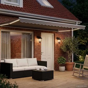 vidaXL Electric Awning Frame with LED and Wind Sensor 4,5 x 3 m Λευκό