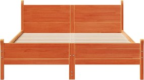 vidaXL Σκελετός Κρεβ. Χωρίς Στρώμα Καφέ Κεριού 135x190 εκ Μασίφ Πεύκο