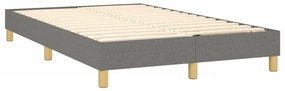 vidaXL Κρεβάτι Boxspring με Στρώμα Σκούρο Γκρι 120x200 εκ. Υφασμάτινο