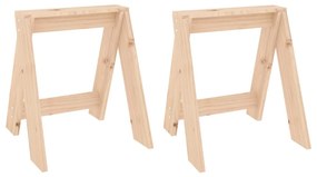 vidaXL Σκαμπό 2 τεμ. 40 x 40 x 45 εκ. από Μασίφ Ξύλο Πεύκου