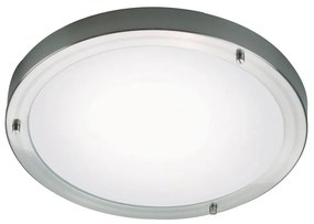 Φωτιστικό Οροφής - Πλαφονιέρα Ancona Maxi 25316132 E27 31,5x8cm Brushed Steel Nordlux Metal, Glass
