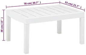 vidaXL Τραπεζάκι Κήπου Λευκό 78 x 55 x 38 εκ. Πλαστικό