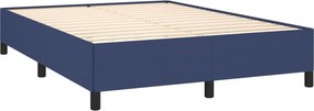 vidaXL Κρεβάτι Boxspring με Στρώμα Μπλε 140x190 εκ. Υφασμάτινο