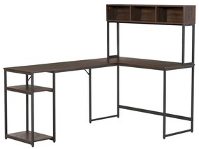 Γωνιακό Μεταλλικό Γραφείο με 5 Ράφια 170 x 120 x 140 cm HOMCOM 836-344 836-344