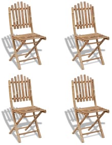 vidaXL Καρέκλες Πτυσσόμενες 4 τεμ. από Μπαμπού
