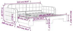 Καναπές Κρεβάτι Συρόμενος Μαύρος 90x190 εκ. Βελούδινος - Μαύρο