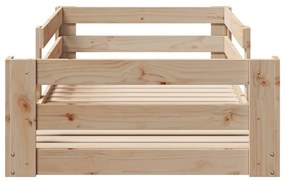 Σκελετός Κρεβ. Χωρίς Στρώμα 80x200 εκ. Μασίφ Ξύλο Πεύκου - Καφέ