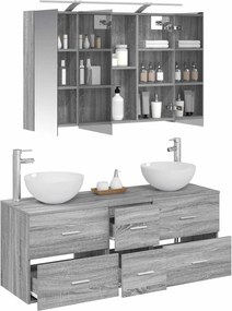 vidaXL Σετ Επίπλων Μπάνιου 4 pcs Γκρι Sonoma