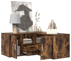 vidaXL Γωνιακό Έπιπλο Καπνιστή δρυς 160x40x45 εκ. από Επεξεργ. Ξύλο
