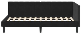 vidaXL Κρεβάτι Γωνίας με κεφαλάρι Μαύρο 90 x 200 cm Βελούδο