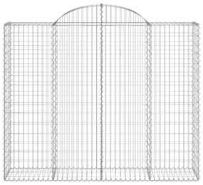 Συρματοκιβώτια Τοξωτά 5 τεμ. 200x50x160/180 εκ. Γαλβαν. Ατσάλι - Ασήμι