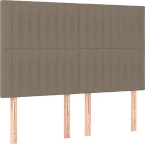 vidaXL Κρεβάτι Boxspring με Στρώμα Taupe 140x200 εκ. Υφασμάτινο