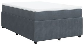 vidaXL Κρεβάτι Boxspring με Στρώμα Σκούρο Γκρι 120x190 εκ. Βελούδινο