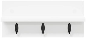 vidaXL Τοίχου Κρεμάστρα Λευκό 40 x 10.5 x 18 εκ Επεξεργασμένο ξύλο
