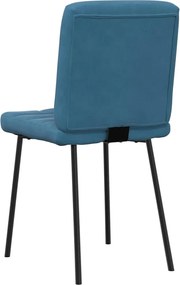 vidaXL Καρέκλες Τραπεζαρίας 4 τεμ. Μπλε Βελούδινες