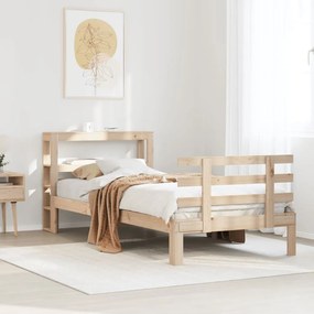 vidaXL Πλαίσιο Κρεβατιού με Κεφαλάρι 90 x 190εκ. από Μασίφ Ξύλο Πεύκου