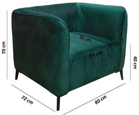 Πολυθρόνα Cube Fylliana Πετρόλ 80x72x70 εκ. 80x72x70 εκ.