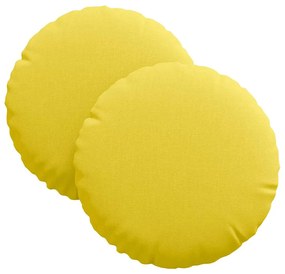 vidaXL Μαξιλάρια καθισμάτων 2 pcs Απαλό Κίτρινο Ø30 x 13 εκ ύφασμα