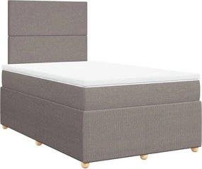 vidaXL Κρεβάτι Boxspring με Στρώμα Taupe 120x190 εκ. Υφασμάτινο