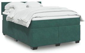 ΚΡΕΒΑΤΙ BOXSPRING ΜΕ ΣΤΡΩΜΑ ΣΚΟΥΡΟ ΠΡΑΣΙΝΟ 140X190ΕΚ. ΒΕΛΟΥΔΙΝΟ 3288603