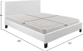 ΚΡΕΒΑΤΙ ΜΕ ΣΤΡΩΜΑ BECCA HM21283.01 ΛΕΥΚΟ PU--ΓΙΑ 150x200εκ