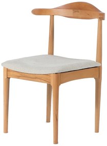 Artekko Καρέκλα MODEL φυσικό χρώμα ξύλου με μπεζ ύφασμα (47x47x69)cm