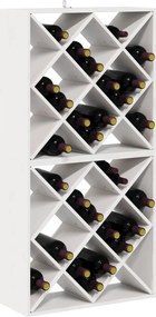 vidaXL Ράφι Κρασιού 2 pcs Λευκό 62 x 25 x 62 cm Στερεά ξυλεία πεύκου