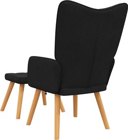 vidaXL Πολυθρόνα Relax Μαύρη Υφασμάτινη με Σκαμπό