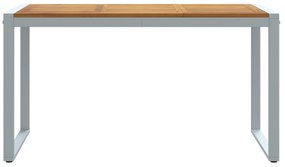 vidaXL Εξωτερική Τραπεζαρία Γκρι 140x80x75 εκ. Ατσάλι & Σομια Ρητίνη
