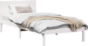 vidaXL Σκελετός Κρεβατιού Λευκό 100 x 200 cm Μασίφ ξύλο πεύκου