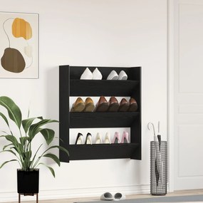 vidaXL Ντουλάπα Παπουτσιών Μαύρο Δρυς 80x18x90 εκ. από Επεξεργασμένο Ξύλο