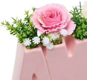 Τεχνητό Λουλούδι Σε Γλάστρα 26εκ. A-S Rose Flower 214015 Pink