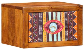 vidaXL Κομοδίνο Καφέ, πολύχρωμο 35 x 30 x 22 εκ. Μασίφ ξύλο ακακίας