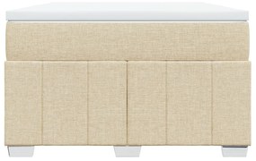 Κρεβάτι Boxspring με Στρώμα Κρεμ 120x200 εκ. Υφασμάτινο - Κρεμ