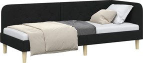 vidaXL Κρεβάτι Γωνίας Μαύρο 80 x 200 cm ύφασμα