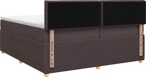 vidaXL Κρεβάτι box spring με στρώμα Σκούρο Καφέ 200 x 200 cm Ύφασμα