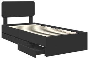 vidaXL Σκελετός Κρεβατιού Μαύρο 100 x 200 cm Μηχανήματος Ξύλο