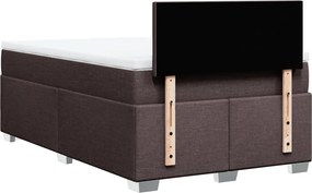 vidaXL Κρεβάτι Boxspring με Στρώμα Σκούρο Καφέ 120x200 εκ. Υφασμάτινο