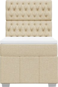 vidaXL Κρεβάτι Boxspring με Στρώμα Κρεμ 80 x 200 εκ. Υφασμάτινο