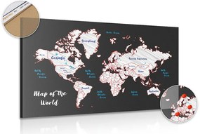 Εικόνα στο φελλό ενός μοναδικού παγκόσμιου χάρτη - 120x80  flags