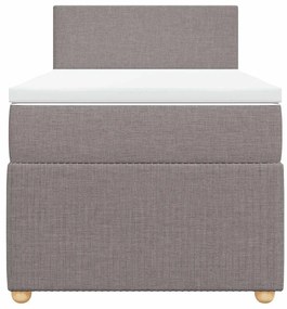 vidaXL Κρεβάτι Boxspring με Στρώμα Taupe 100 x 200 εκ. Υφασμάτινο