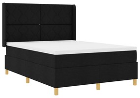 vidaXL Κρεβάτι με Στρώμα Μαύρο 140x200 εκ Υφασμάτινο