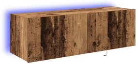vidaXL Κιβώτιο Τοίχου για TV με LED Φωτάκια Παλιού Ξύλου 100x35x31 εκ