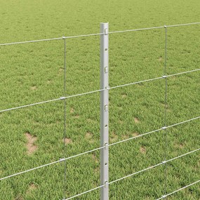 vidaXL Εξωτερική άγρια περίφραξη με στήλες 25 x 1 m Ασημί Δίχτυ