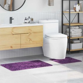 vidaXL Σετ Μάτ Μπάνιου Αντιολισθητικό 2 τμχ. Μοβ 50 x 50 cm PP